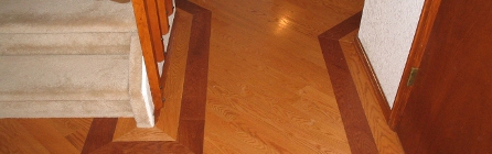Installing a dark hardwood border