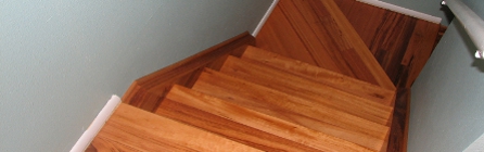Hardwood staircase installation